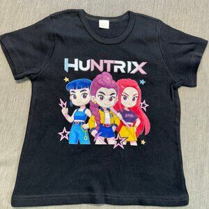Kpop Hunters Rumi Mira Zoey Huntrix Kids Size 5 Black Cotton T-Shirt